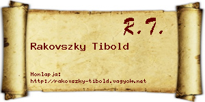Rakovszky Tibold névjegykártya